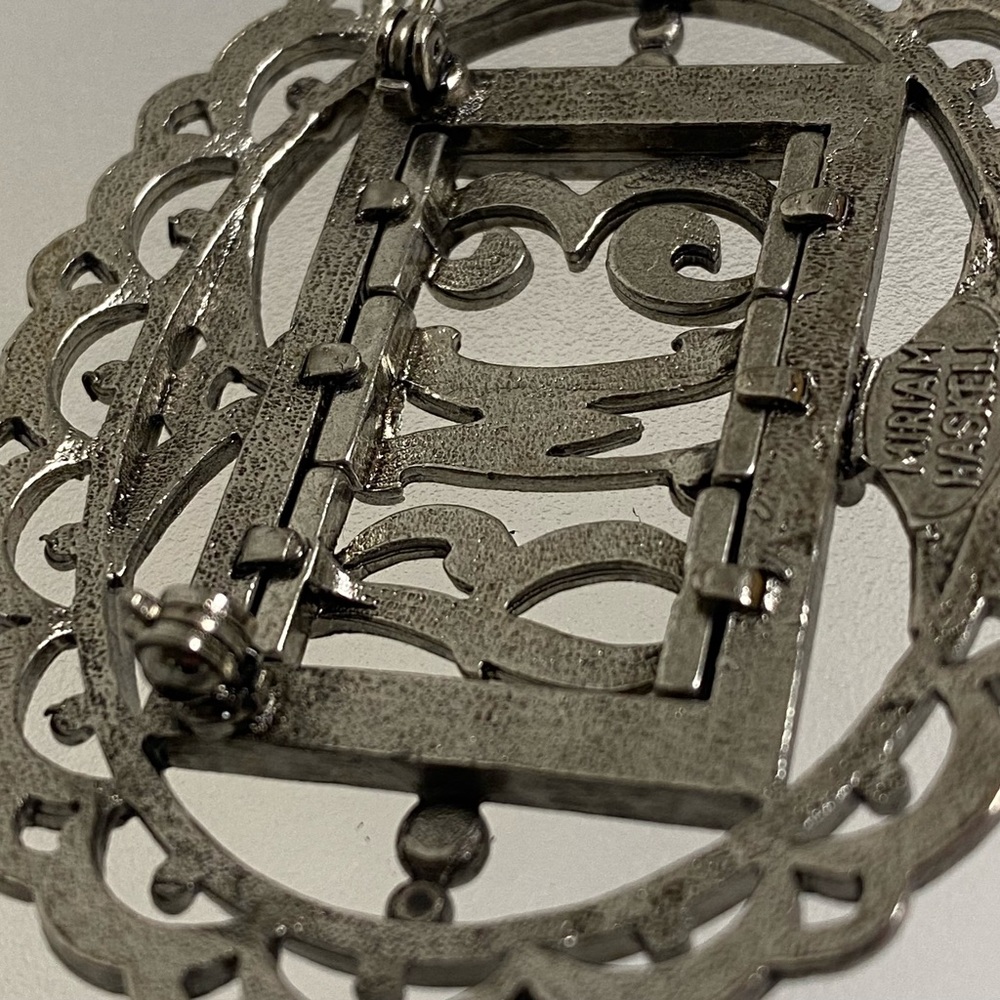 Vintage Miriam Haskell Brooch Emj Initials - image 4